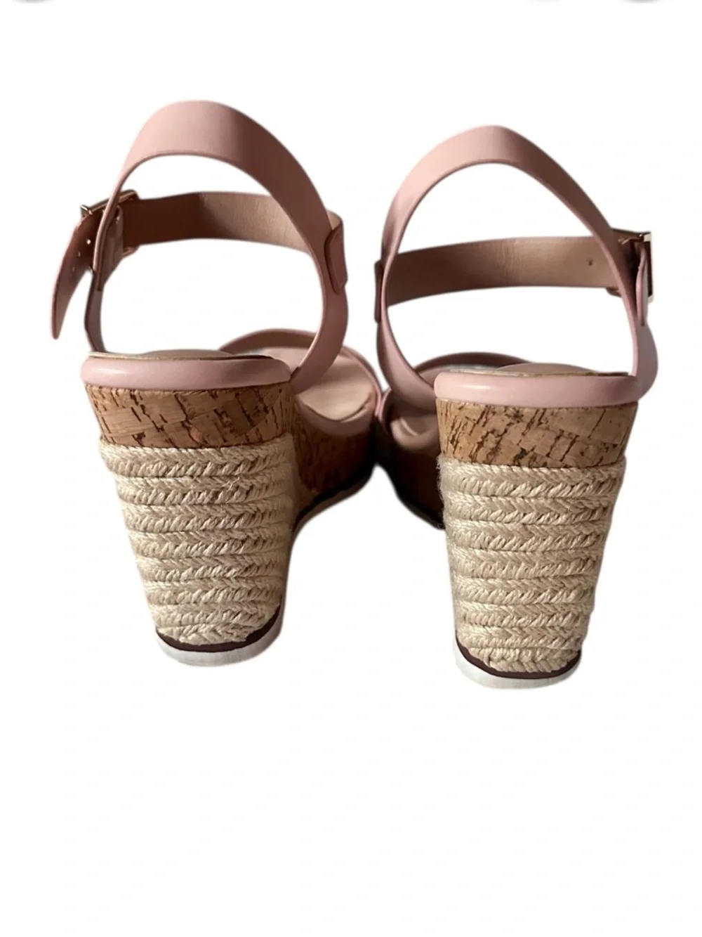 Women’s Blush Pink Wedge Sandals with Cork Platform